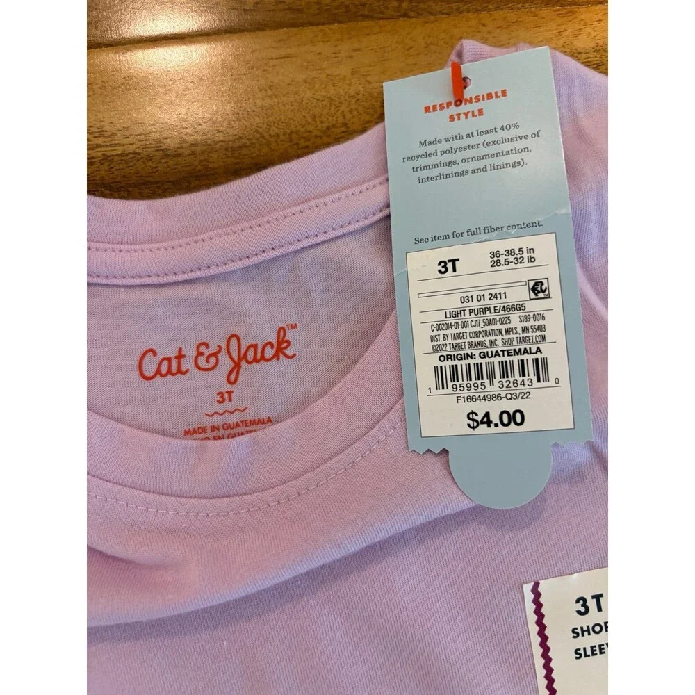 Cat & Jack Short Sleeve Tees, Size 3T